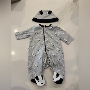 Little Me puppy dog footie with hat